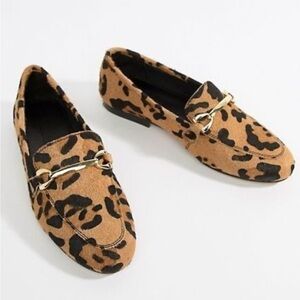 ASOS Leopard calf hair flats size 6